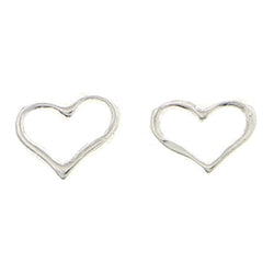 Mi Amore 925 Sterling Silver Heart Stud-Earrings Silver
