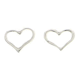 Mi Amore 925 Sterling Silver Heart Stud-Earrings Silver
