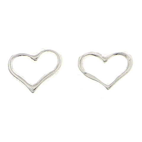 Mi Amore 925 Sterling Silver Heart Stud-Earrings Silver
