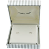 Mi Amore 925 Sterling Silver Heart Stud-Earrings Silver