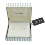 Mi Amore 925 Sterling Silver Heart Stud-Earrings Silver