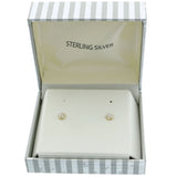 Mi Amore 925 Sterling Silver Flower Stud-Earrings Gold-Vermeil