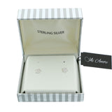 Mi Amore 925 Sterling Silver Flower Stud-Earrings Silver