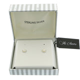 Mi Amore 925 Sterling Silver Flower Stud-Earrings Silver