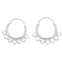 Mi Amore 925 Sterling Silver Hoop-Earrings Silver