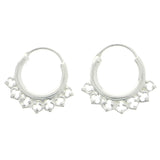 Mi Amore 925 Sterling Silver Hoop-Earrings Silver