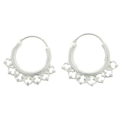 Mi Amore 925 Sterling Silver Hoop-Earrings Silver