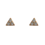 Mi Amore 925 Sterling Silver Triangle Stud-Earrings Gold-Vermeil