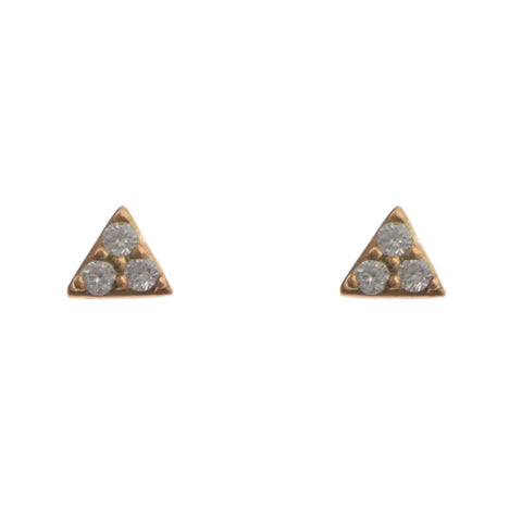 Mi Amore 925 Sterling Silver Triangle Stud-Earrings Gold-Vermeil