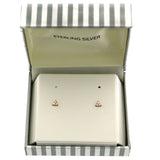 Mi Amore 925 Sterling Silver Triangle Stud-Earrings Gold-Vermeil