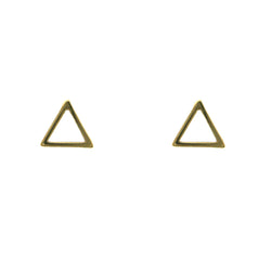 Mi Amore 925 Sterling Silver Triangle Stud-Earrings Gold-Vermeil