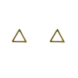 Mi Amore 925 Sterling Silver Triangle Stud-Earrings Gold-Vermeil