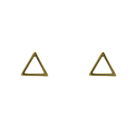 Mi Amore 925 Sterling Silver Triangle Stud-Earrings Gold-Vermeil