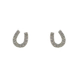Mi Amore 925 Sterling Silver Horseshoe Stud-Earrings Silver
