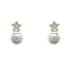 Mi Amore 925 Sterling Silver Star Stud-Earrings Silver
