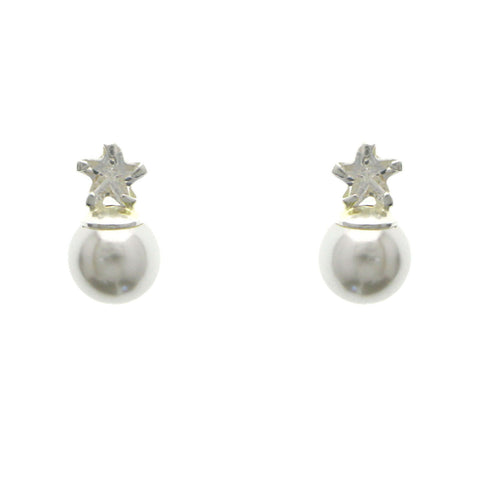 Mi Amore 925 Sterling Silver Star Stud-Earrings Silver