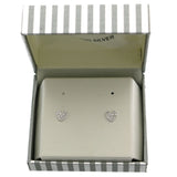 Mi Amore 925 Sterling Silver Heart Stud-Earrings Silver