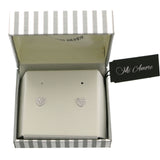 Mi Amore 925 Sterling Silver Heart Stud-Earrings Silver