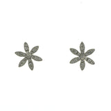 Mi Amore 925 Sterling Silver Flower Stud-Earrings Silver