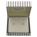 Mi Amore 925 Sterling Silver Flower Stud-Earrings Silver