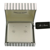 Mi Amore 925 Sterling Silver Flower Stud-Earrings Silver