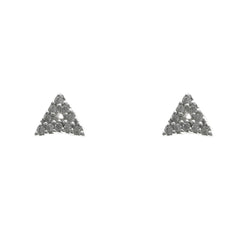 Mi Amore 925 Sterling Silver Triangle Stud-Earrings Silver