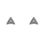 Mi Amore 925 Sterling Silver Triangle Stud-Earrings Silver