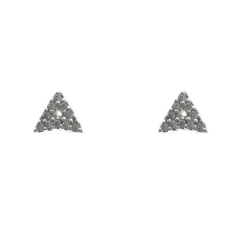 Mi Amore 925 Sterling Silver Triangle Stud-Earrings Silver