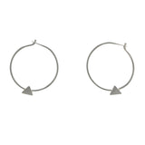 Mi Amore 925 Sterling Silver Triangle Hoop-Earrings Silver