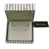 Mi Amore 925 Sterling Silver Triangle Hoop-Earrings Silver