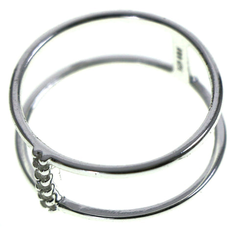 Mi Amore 925 Sterling Silver Cubic-Zirconia Sized-Ring Silver & Clear Size 7.50