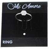 Mi Amore 925 Sterling Silver Cubic-Zirconia Sized-Ring Silver & Clear Size 6.00