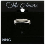 Mi Amore Stackable 925 Sterling Silver Multiple-Ring-Set Silver Size 6.00