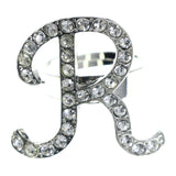 Mi Amore Initial R Adjustable-Ring Silver-Tone Size: Adjustable