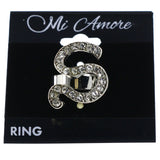 Mi Amore Initial S Adjustable-Ring Silver-Tone Size: Adjustable
