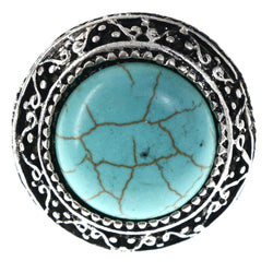 Mi Amore Flower Adjustable-Ring Black/Silver-Tone Size: Adjustable