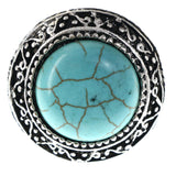 Mi Amore Flower Adjustable-Ring Black/Silver-Tone Size: Adjustable