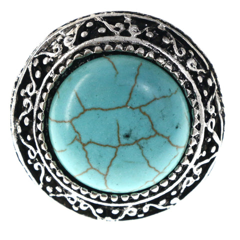 Mi Amore Flower Adjustable-Ring Black/Silver-Tone Size: Adjustable