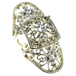 Mi Amore Filigree Finger Armor Adjustable-Ring Gold-Tone & Silver-Tone Size: Adjustable
