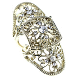 Mi Amore Filigree Finger Armor Adjustable-Ring Gold-Tone & Silver-Tone Size: Adjustable