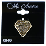 Mi Amore Diamond Shape Adjustable-Ring Gold-Tone/Silver-Tone Size: Adjustable