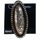 Mi Amore Flower Statement Adjustable-Ring Silver-Tone & Brown Size: Adjustable