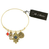 Mi Amore Hand Eye Bangle-Bracelet Gold-Tone & Blue