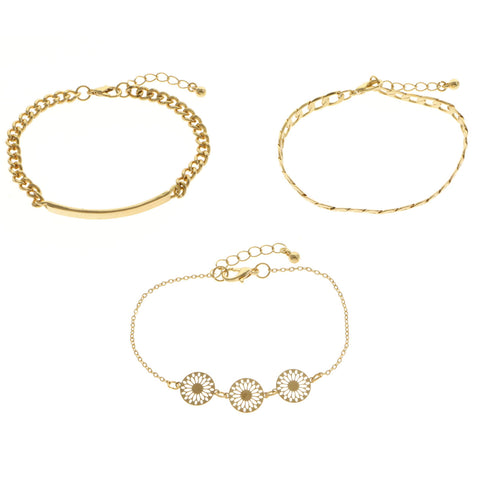 Mi Amore Adjustable Bracelet-Set Gold-Tone