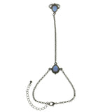 Mi Amore Ring Adjustable Extender Bangle-Bracelet Dark-Silver & Blue