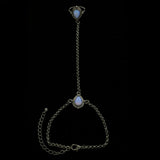 Mi Amore Ring Adjustable Extender Bangle-Bracelet Dark-Silver & Blue
