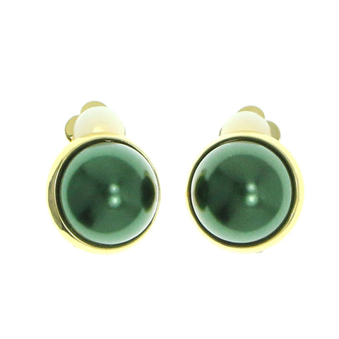 Mi Amore Clip-On-Earrings Gold-Tone/Green