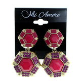Mi Amore Clip-On-Earrings Gold-Tone/Pink