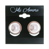 Mi Amore Clip-On-Earrings Silver-Tone/Pink