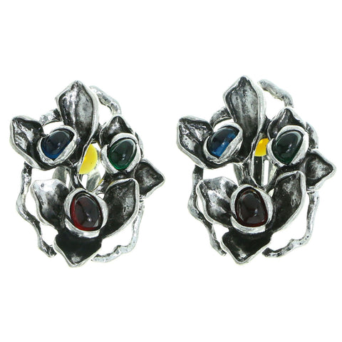 Mi Amore Clip-On-Earrings Silver-Tone/Multicolor